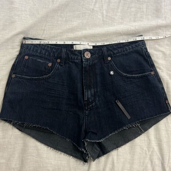 NWT One Teaspoon Cheeky Cut Off Denim Shorts Dark Wash Size‎ 29 - Picture 8 of 12